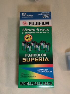 fujifilm fujicolor superia expired film six pack unopened in box.